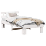 Bed Frame with Headboard White 100 x 200 cm Solid Pine Wood 872456