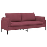 3-Seater Sofa Wine Red 222 x 81 x 89 cm Fabric 42048632