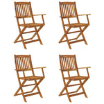 5 Piece Folding Outdoor Dining Set Solid Acacia Wood 44056