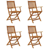 5 Piece Folding Outdoor Dining Set Solid Acacia Wood 44056
