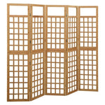 5-Panel Room Divider/Trellis Solid Fir Wood 201.5x180 cm 316480