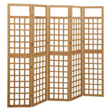 5-Panel Room Divider/Trellis Solid Fir Wood 201.5x180 cm 316480