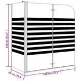 Stripe Bath Enclosure 120x68x130 cm Tempered Glass 151863