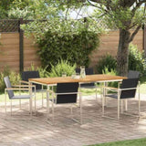 Garden Dining Set 7 pcs Solid Teak Wood and Stainless Steel 3334835