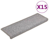Stair Mats 15 pcs 65x21x4 cm Light Grey Rectangular Edge 134570