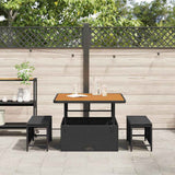 Garden Dining Set Black Poly Rattan 42007906