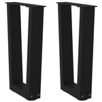 ZNTS Dining Table Legs V-Shape 2 pcs Black 28x cm Steel 4012620