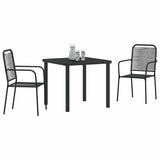 Garden Dining Set 3 pcs Black Powder-Coated Steel 3379156