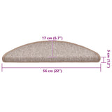 Stair Mats 20 pcs 56x17x3 cm Light Brown Half Round 3365783