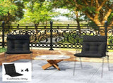 Patio Chair Cushions Set of 4, Waterproof Non-Slip Lounge Chair Cushions, 112x53cm, Black T3398P551612