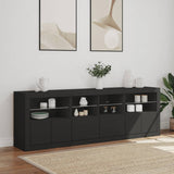 Sideboard with LED Lights Black 202x37x67 cm 3209010
