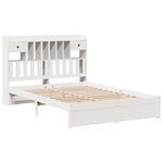 Bookcase Bed without Mattress White 140x190cm Solid Wood Pine 3322412