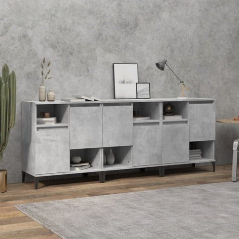 Sideboards 3 pcs Concrete Grey 60x35x70 cm Engineered Wood 3185747