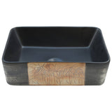 Countertop Basin Black and Brown Rectangular 46x35.5x13 cm Ceramic 155076
