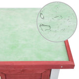 170836 Outdoor Rabbit Hutch 4 Doors Red Wood