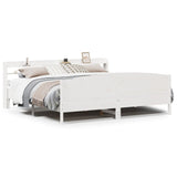 Bed Frame without Mattress White 200x200 cm Solid Wood Pine 3306955