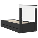 Bed Frame with Drawer Black 75 x 190 cm Engineer Wood 3411167