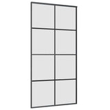 Sliding Door with Hardware Set Black 102.5x205 cm ESG Glass 3375867