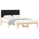 Bed Frame with Upholstered Headboard Black 135 x 190 cm 877921
