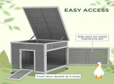 Wooden Duck House with Ramp, Double Doors, Openable Asphalt Roof, Ventilation Holes, Removable Base, T3398P425333