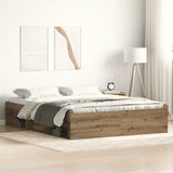 Bed Frame without Mattress Artisan Oak 150x200 cm Engineered Wood 3329313