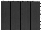 Decking Tile 22 pcs Black 30 x 30 cm WPC 3444831