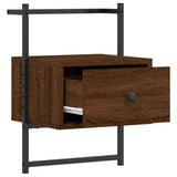 Bedside Cabinets Wall-mounted 2 pcs Brown Oak 35x30x51 cm Engineered Wood 833452