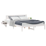 Bed Frame with Headboard White 160 x 200 cm Solid Pine Wood 873440