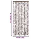Insect Curtain Taupe and White 90x220 cm Chenille 325461