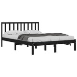 Bed Frame without Mattress Black Solid Wood Pine 200x200 cm 3105095