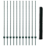 Welded Wire Fence 25 x 1.4 m PVC-Coated Steel Green 3336726