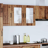 Kitchen Wall Cabinet with Glass Door Lucca Old Wood Engineered Wood 853855