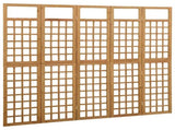 316480 5-Panel Room Divider/Trellis Solid Fir Wood 201,5x180 cm