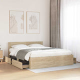 Bed Frame with Drawer 2 pcs Sonoma 153 x 203 cm Engineered Wood 3402855