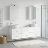 Bathroom Furniture Set 5 pcs White Engineered Wood and Glass 3406991