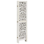 Room Divider 6 Panels White Solid Wood Paulownia 358745