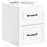 Wall-Mounted Bedside Cabinet with Drawer 2 pcs High Gloss White 899324