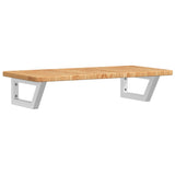 Basin Shelf Wall Mounted Steel and Solid Wood Oak 3302338