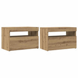 TV Cabinets with LED Lights 2 pcs Artisan Oak Engineered Wood 856312