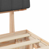 Bed Frame with Upholstered Headboard Dark Grey 200 x 200 cm 3398095