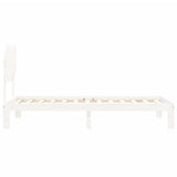 Bed Frame without Mattress White Single Solid Wood Pine 3193692