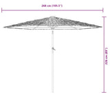 Garden Parasol with Steel Pole Blue 268x268x226 cm 4005102