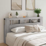 LED Headboard Grey Sonoma 200 cm Engineered Wood 837370