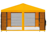 Garden Gazebo with Sidewalls 4 x 3 m Yellow Polyester and Steel 900392