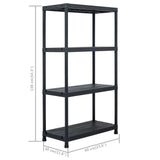 Storage Shelf Racks 2 pcs Black 60x30x138 cm Plastic 276251