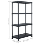 Storage Shelf Racks 5 pcs Black 60x30x138 cm Plastic 276252