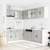 11 Piece Kitchen Cabinet Set Lucca Grey Sonoma Engineered Wood 3314897