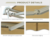 Manual Retractable Awning, 3x2.5 m-Ivory White T3398P310367