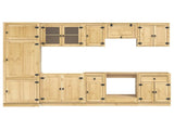Cabinet with Drawer SKI 9 pcs Honey Brown Solid Pine Wood 3392650