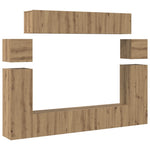 ZNTS TV Cabinet 8 pcs Brown 30.5 x 30 x 90 cm Engineered wood 3393389